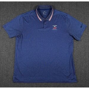 Nike Shirt Mens XL Blue Stripe 2019 US Open Pebble Beach Dri Fit Golf Polo